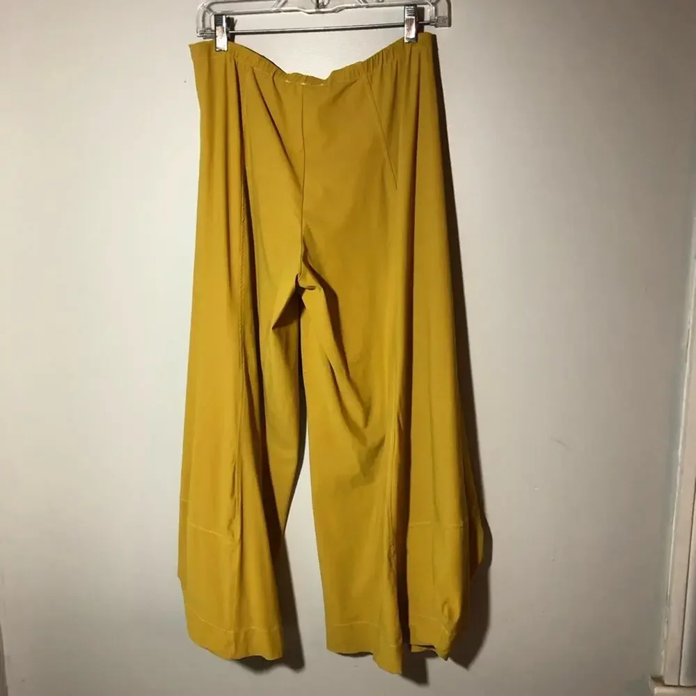 Alembika Tibeka lantern pants mustard yellow barrel elastic waist womens 8-10 - Picture 3 of 14